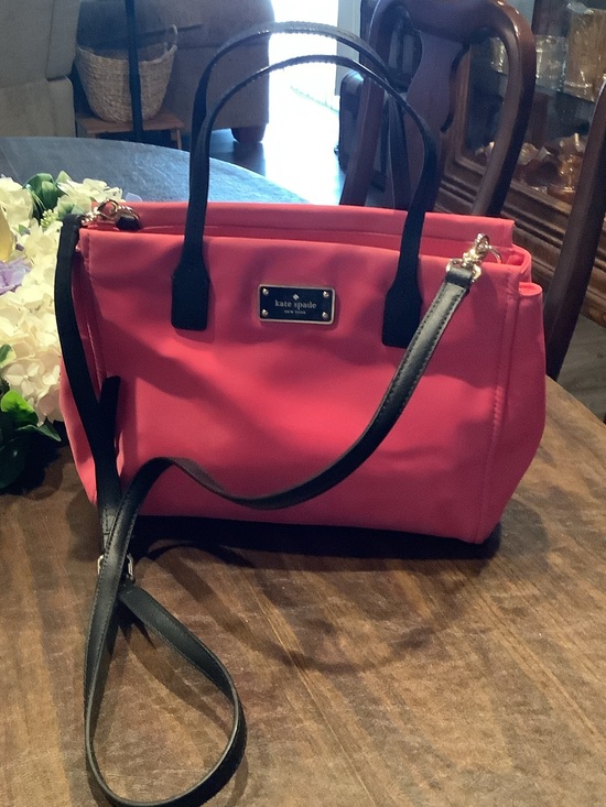 kate spade Handbags - kate spade Hot Pink Satchel with Black Straps never used